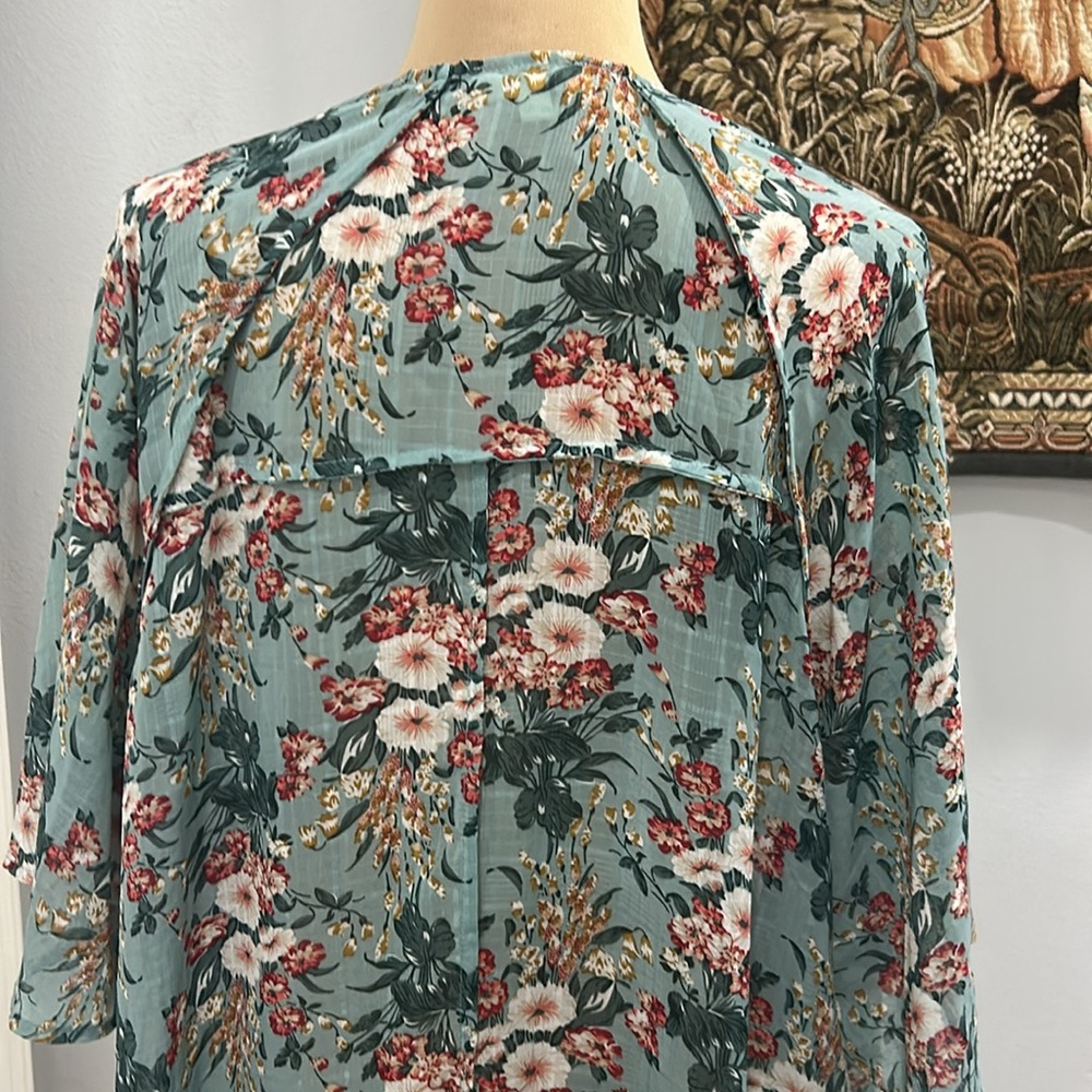 Umgee Floral Green Kimono/Cover Up Women’s Size M/L - Picture 6 of 13